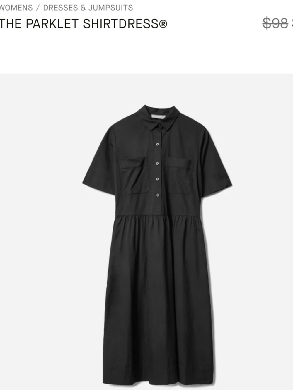 Everlane The Parklet Shirtdress- Pre owned